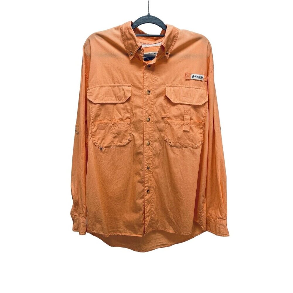 Magellan Shirt Size XL Men’s Vented Fishing Gear Orange Long Sleeve